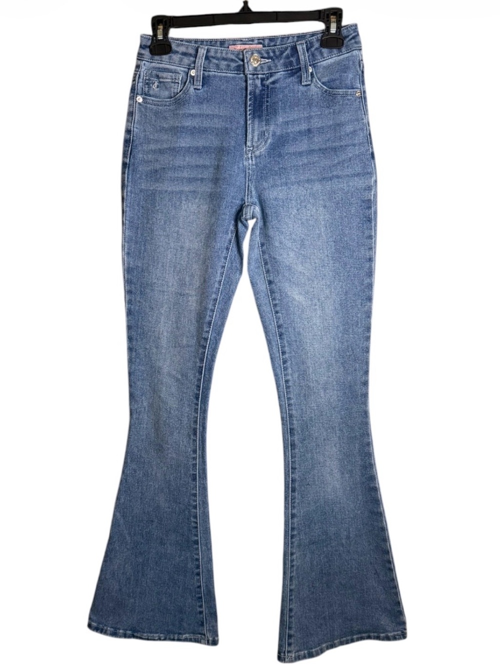 Juicy Couture Light Blue Flare Jeans with rhinestones